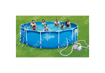 P20-1548-S Бассейн каркасный 457х122 см Summer Escapes (песочный фильтр-насос, лестница, тент, подстилка, скиммер, комплект для чистки)